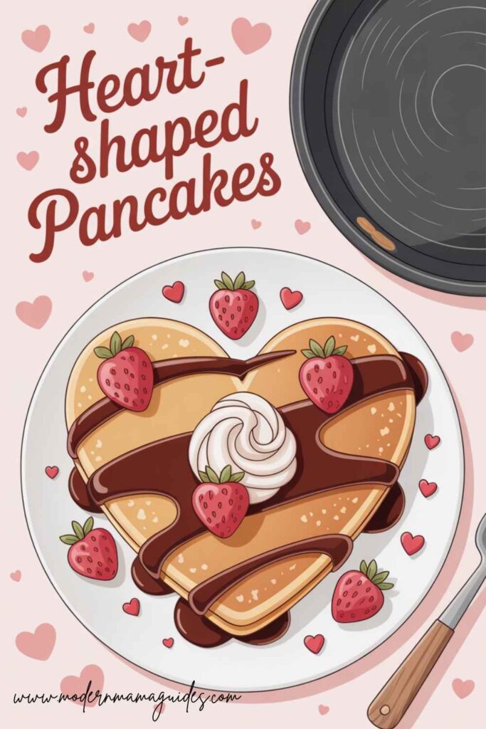 8 Simple and Cute Valentine Day Breakfast Ideas 2 Heart-Shaped Pancakes
