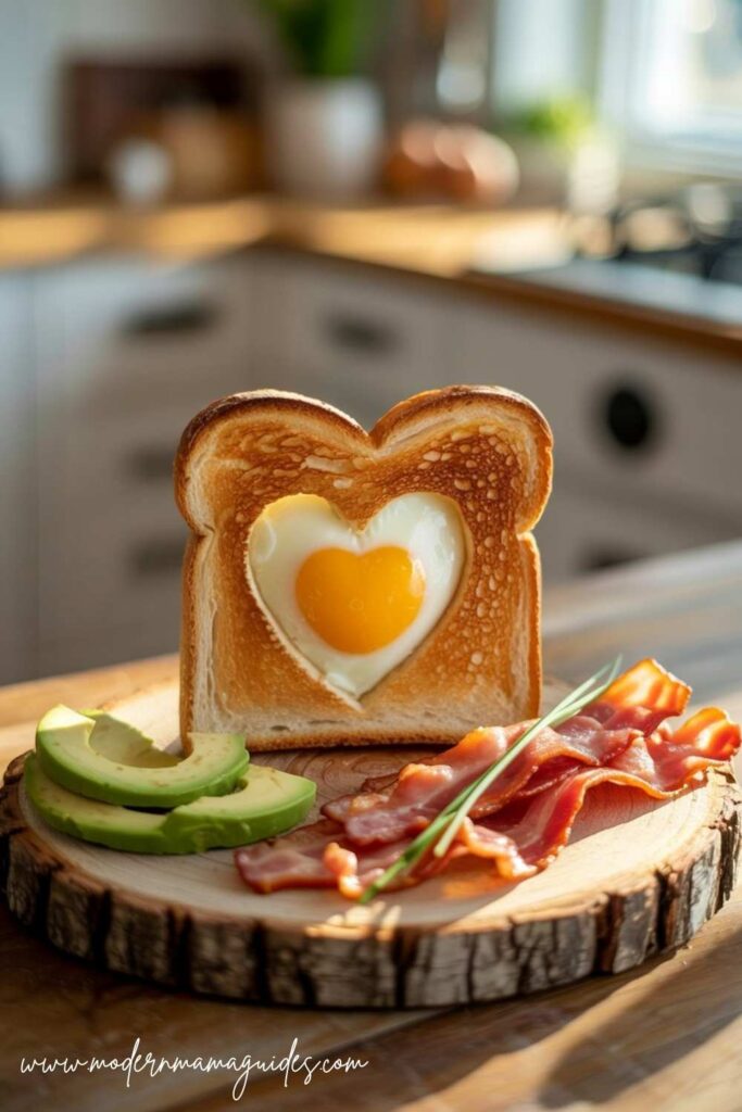 8 Simple and Cute Valentine Day Breakfast Ideas 3 Love Toast with Heart Eggs