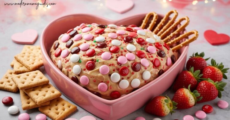 No-Bake Valentine M&M Cookie Dough Dip