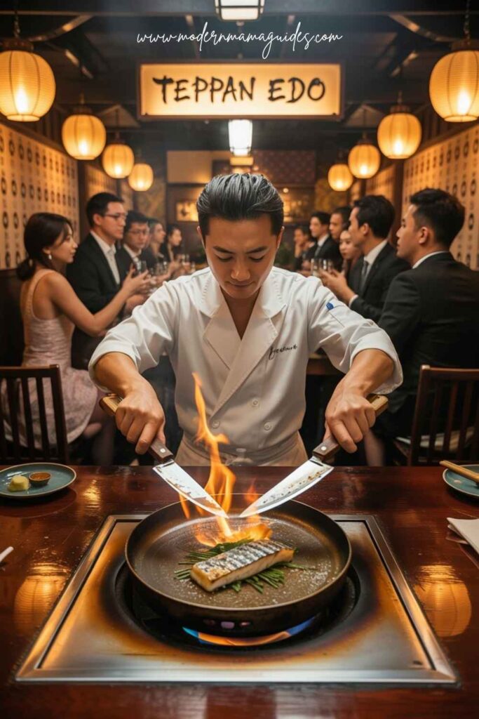 Teppan Edo Japan Pavilion at Epcot serving hibachi-style Japanese dining.