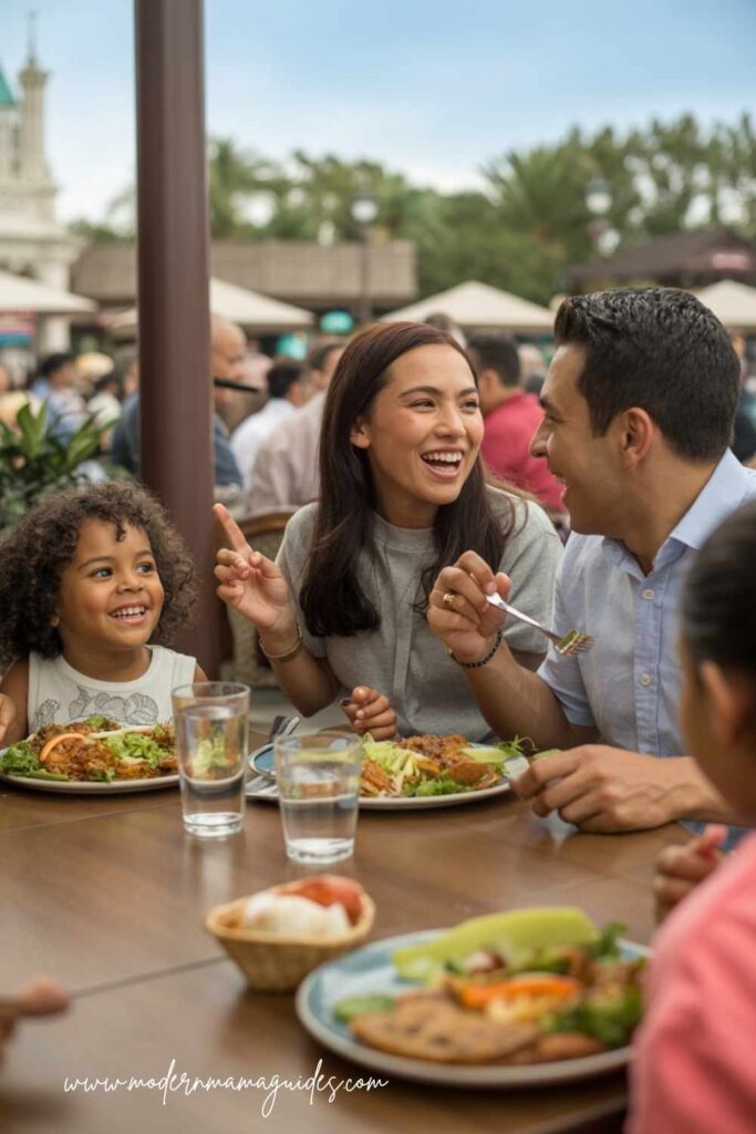 Where to eat at Epcot with kids enjoying family-friendly dining and kid-approved meals.