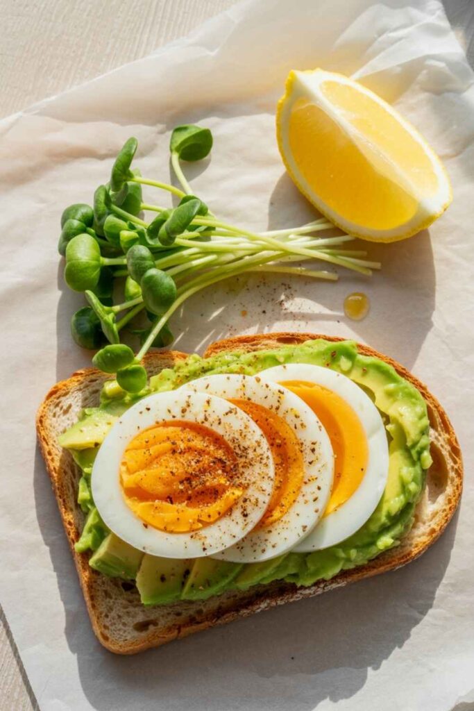 Avocado Toast with Boiled Eggs
