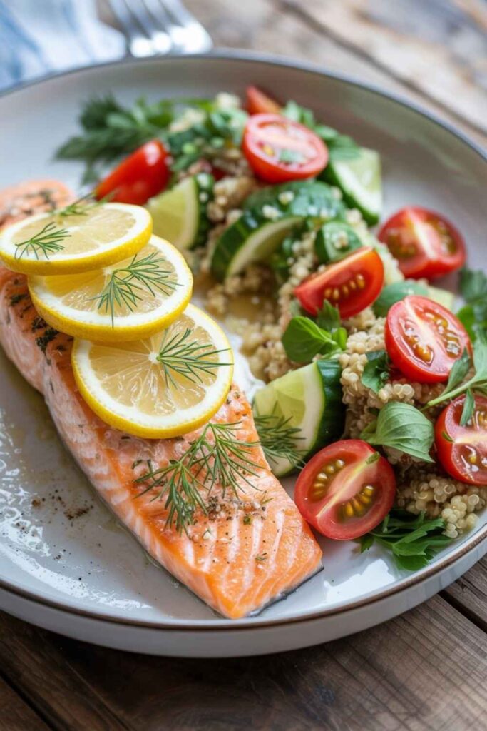 Baked Salmon with Quinoa Salad