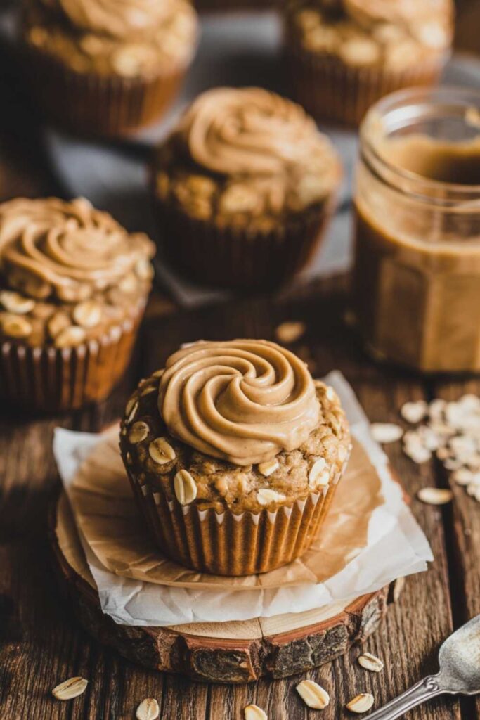 Banana Oat Muffins with Almond Butter