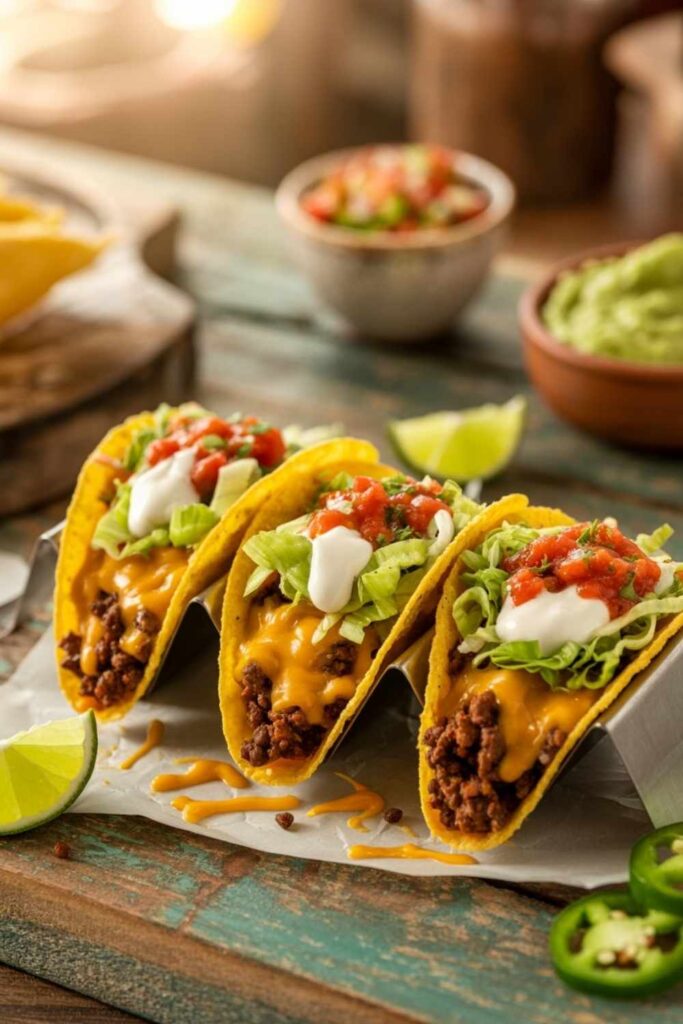 Cheesy Ground Beef Tacos