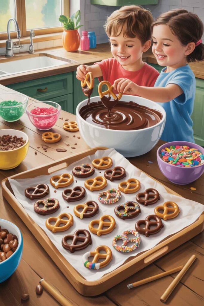 Chocolate-Dipped Pretzels