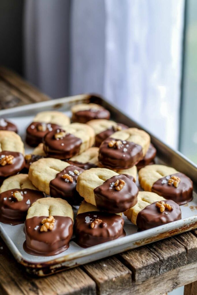 Chocolate-Dipped Shortbread Cookies