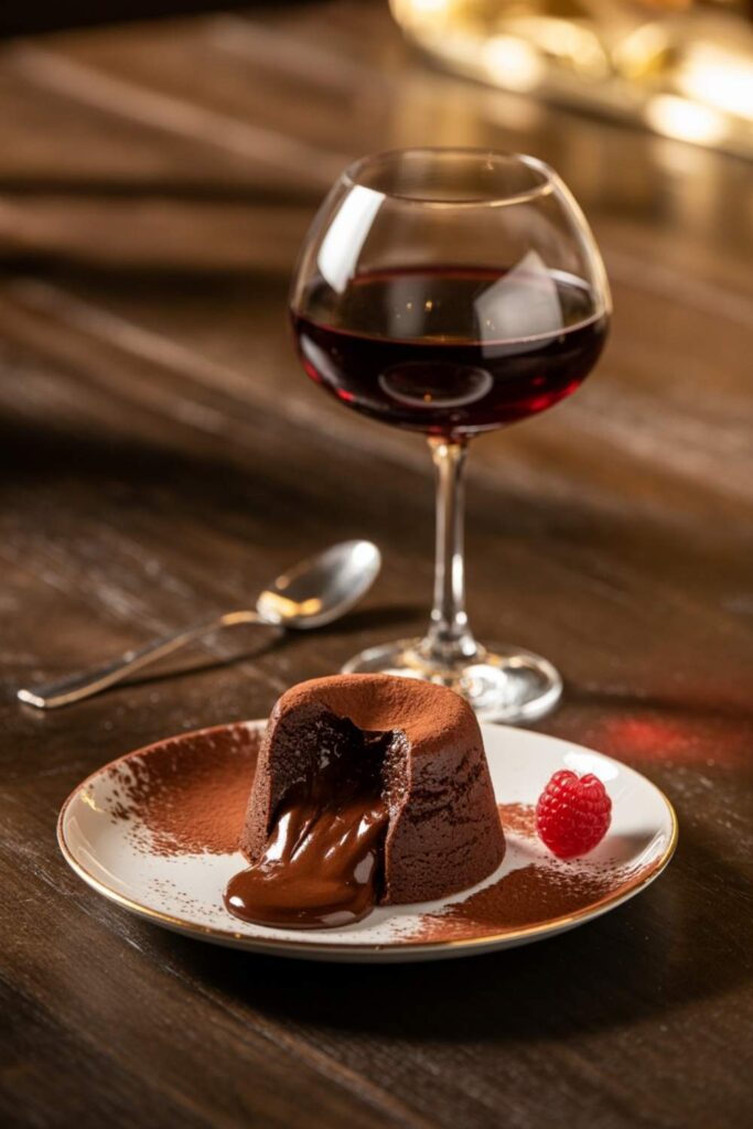 Chocolate Lava Cake with Red Wine