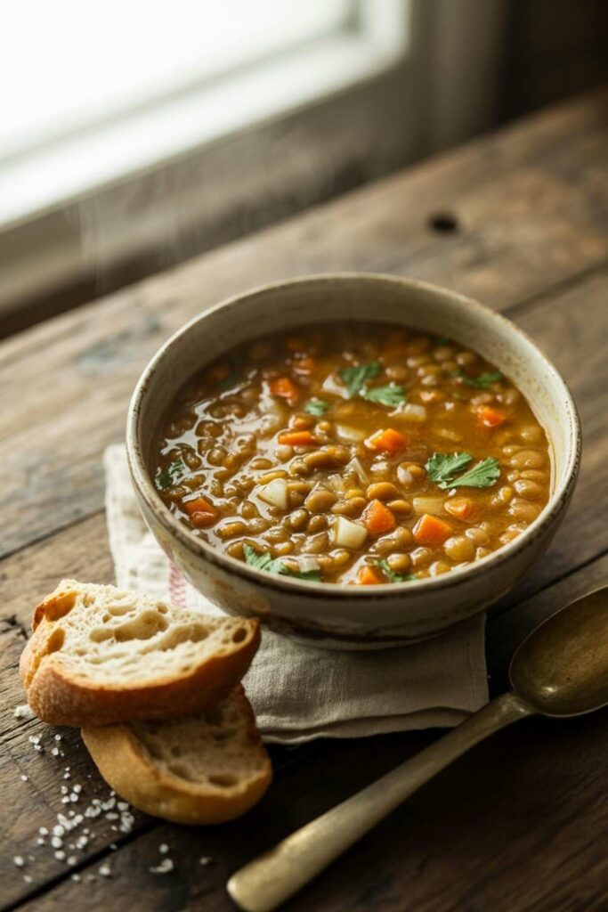 Cozy Lentil Soup for One
