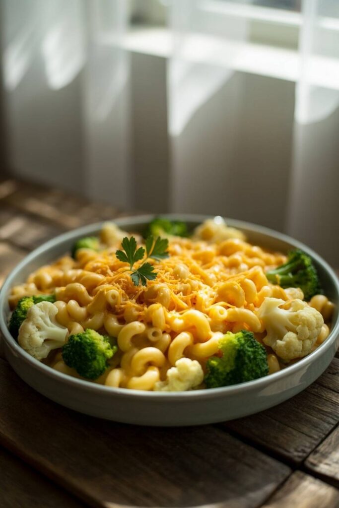 Creamy Macaroni and Cheese with Veggies