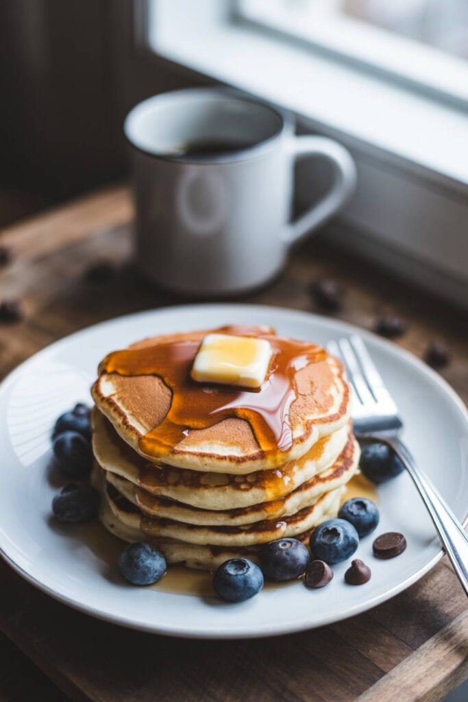 Fluffy Pancakes with Maple Syrup