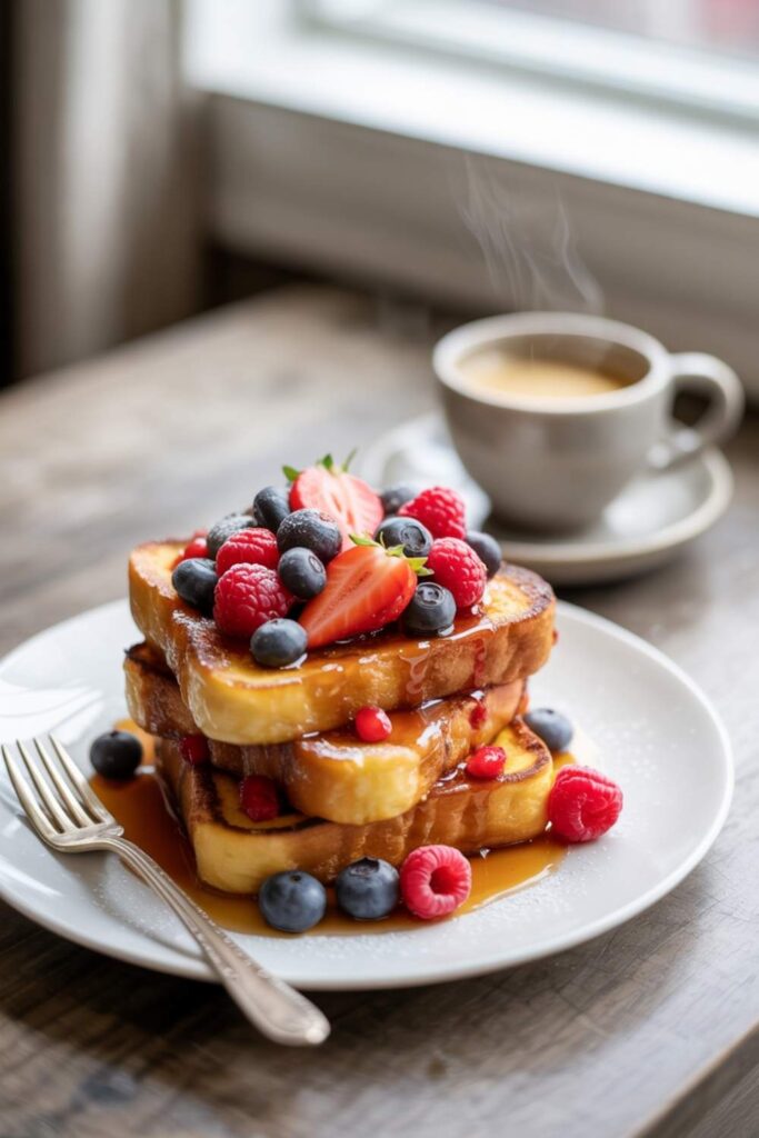 French Toast with Cinnamon and Berries