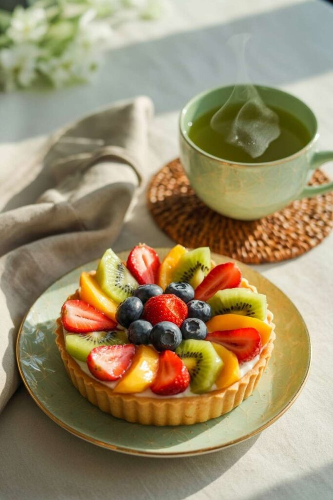 Fruit Tart with Green Tea