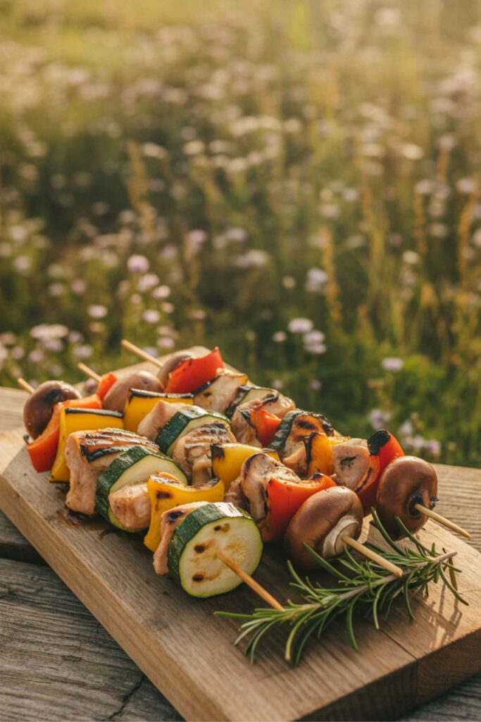 Grilled Chicken and Veggie Skewers