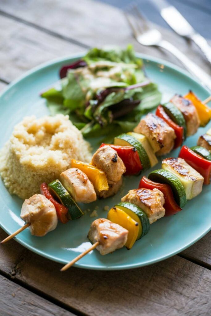 Grilled Chicken and Veggie Skewers