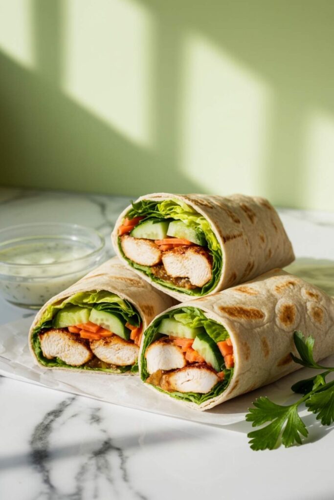 Grilled Chicken Wraps with Fresh Veggies