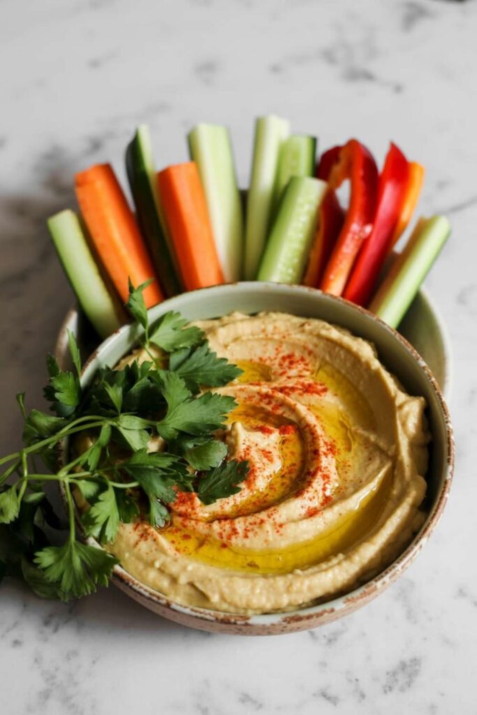 Homemade Hummus with Veggie Sticks