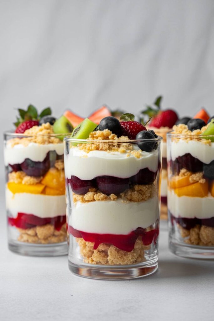 Layered Parfaits in Glasses