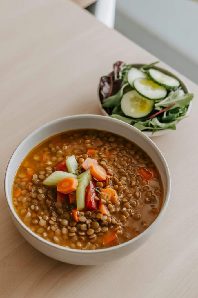 Lentil Soup with a Side Salad