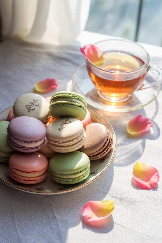 Macarons with Rose Tea