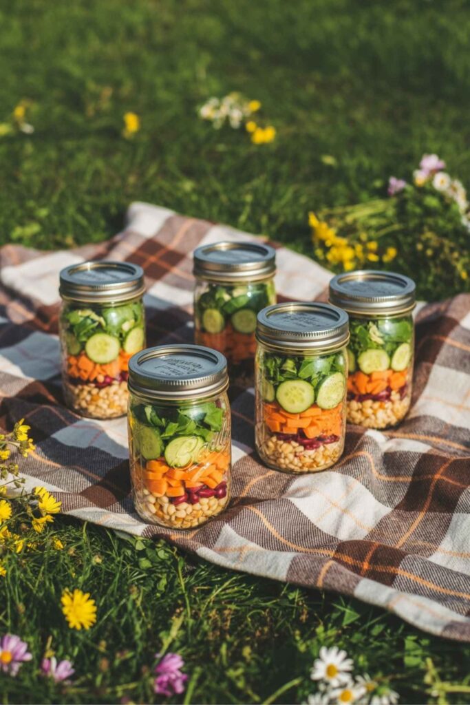Mason Jar Layered Salads