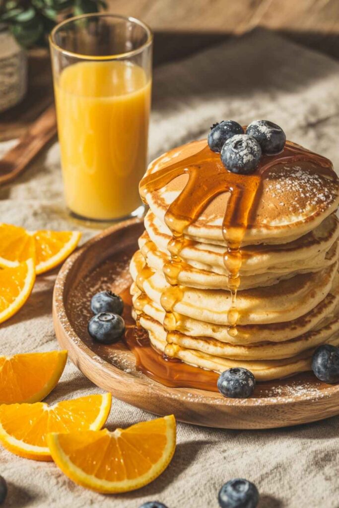 Pancakes with Fresh Orange Juice