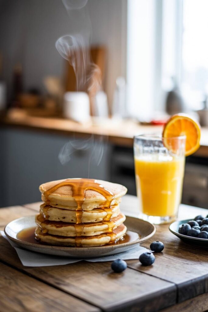 Pancakes with Fresh Orange Juice