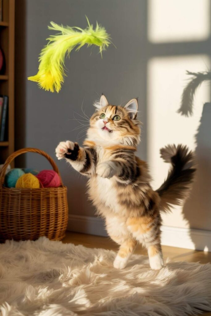 Playful Cats and Feather Toys