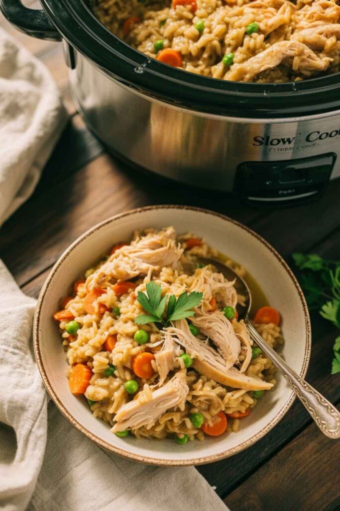 Slow Cooker Chicken and Rice