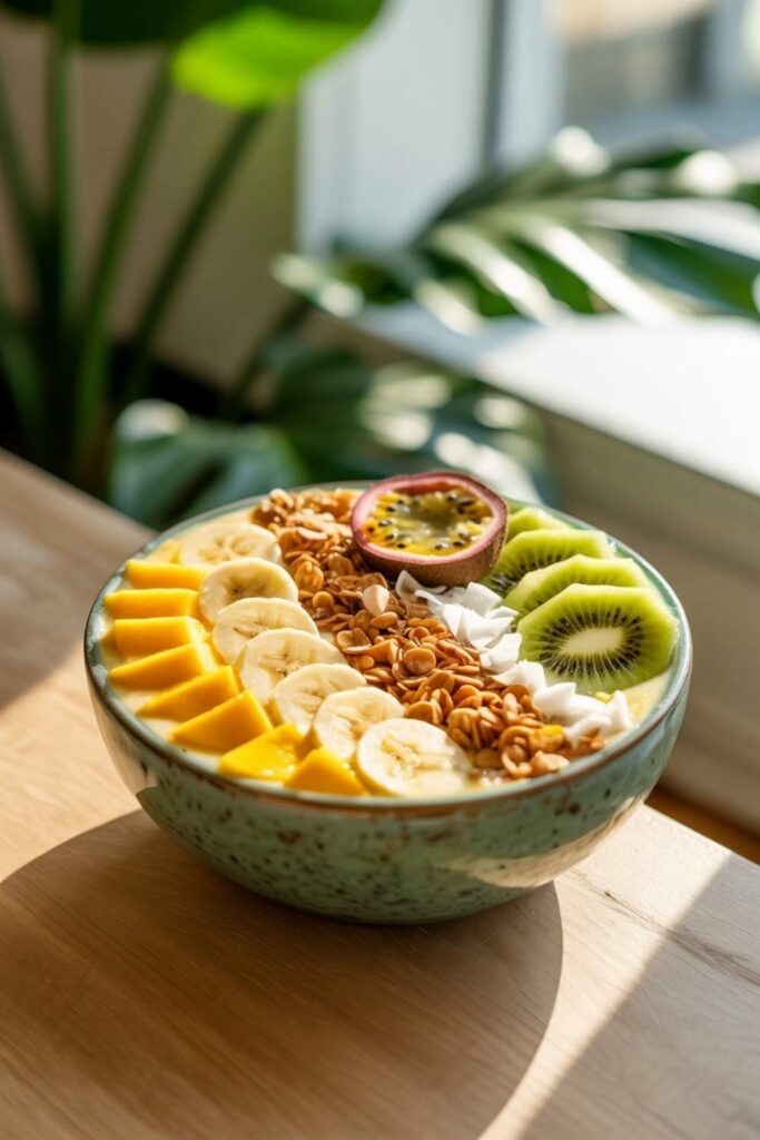 Smoothie Bowl with Tropical Fruits