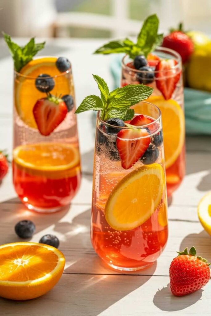 Sparkling Fruit Mocktails
