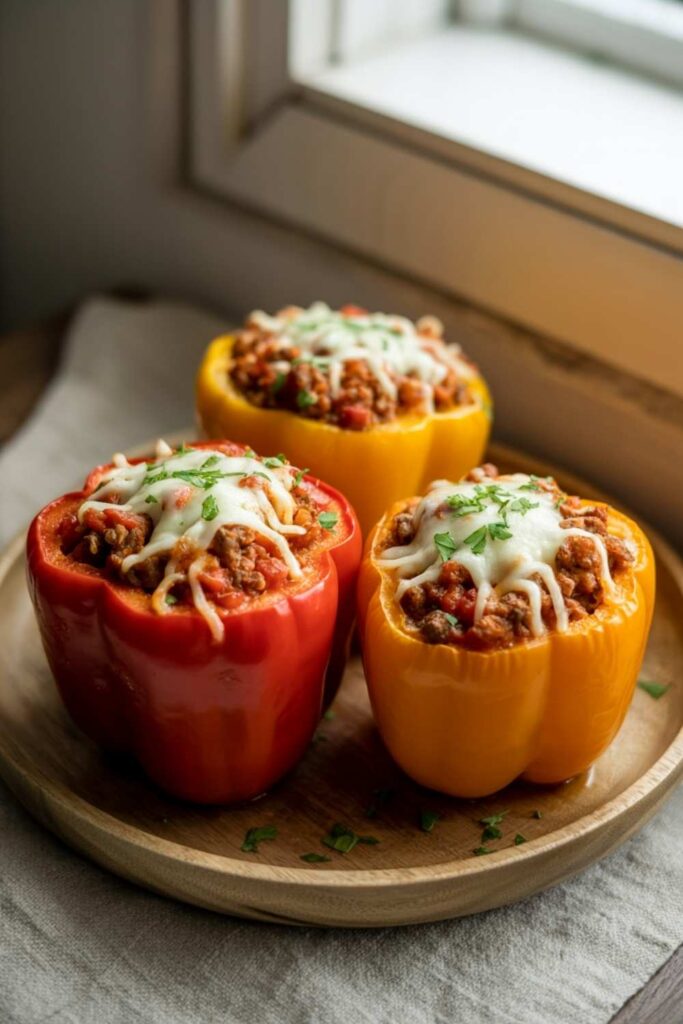 Stuffed Bell Peppers with Rice and Ground Beef