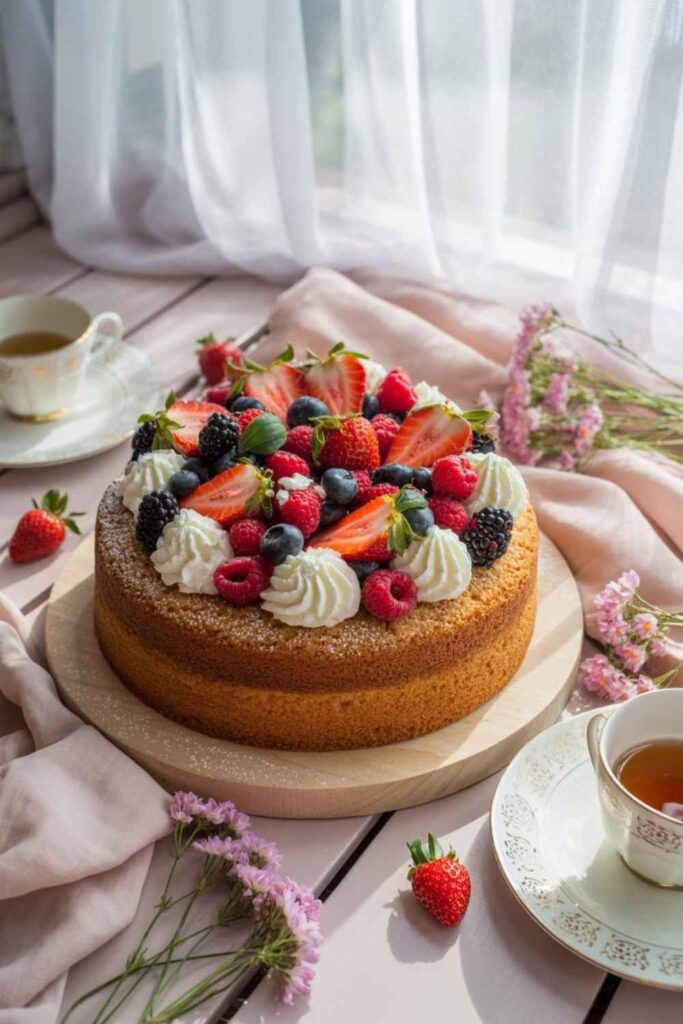 Vanilla Sponge with Fresh Berries
