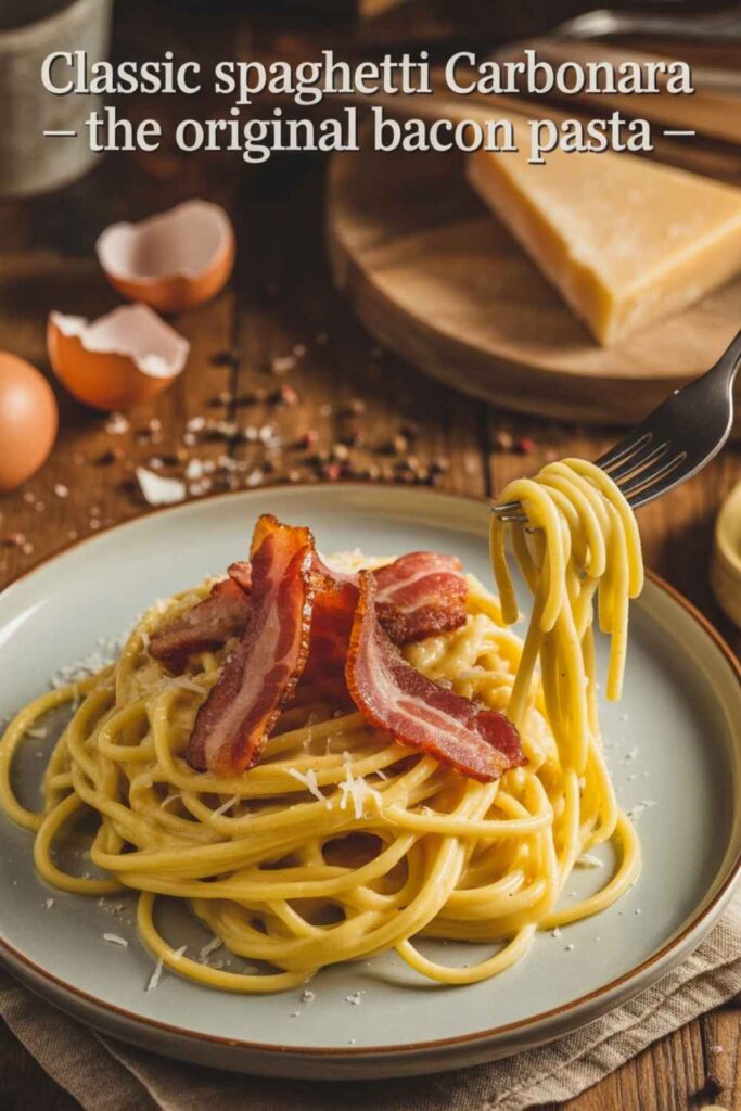 Classic Spaghetti Carbonara The Original Bacon Pasta