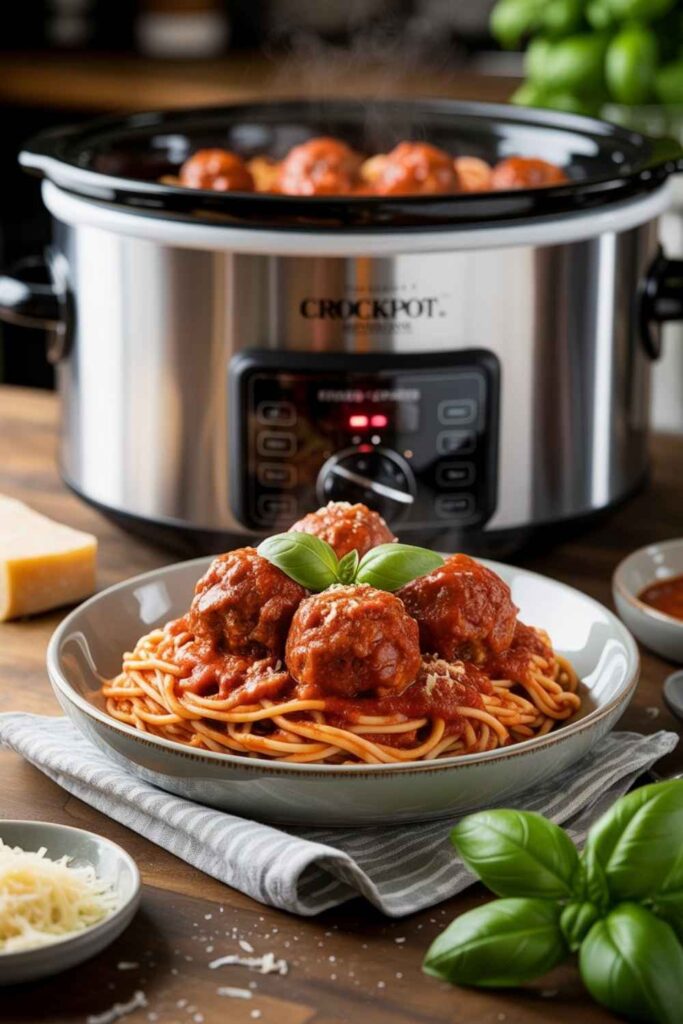 Crockpot Recipes Pasta Easy Creamy and Delicious Slow Cooker Meals 3 Crockpot Spaghetti and Meatballs