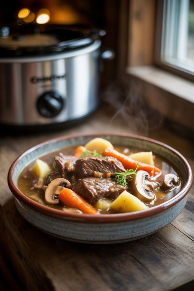 Crockpot Beef and Mushroom Stew