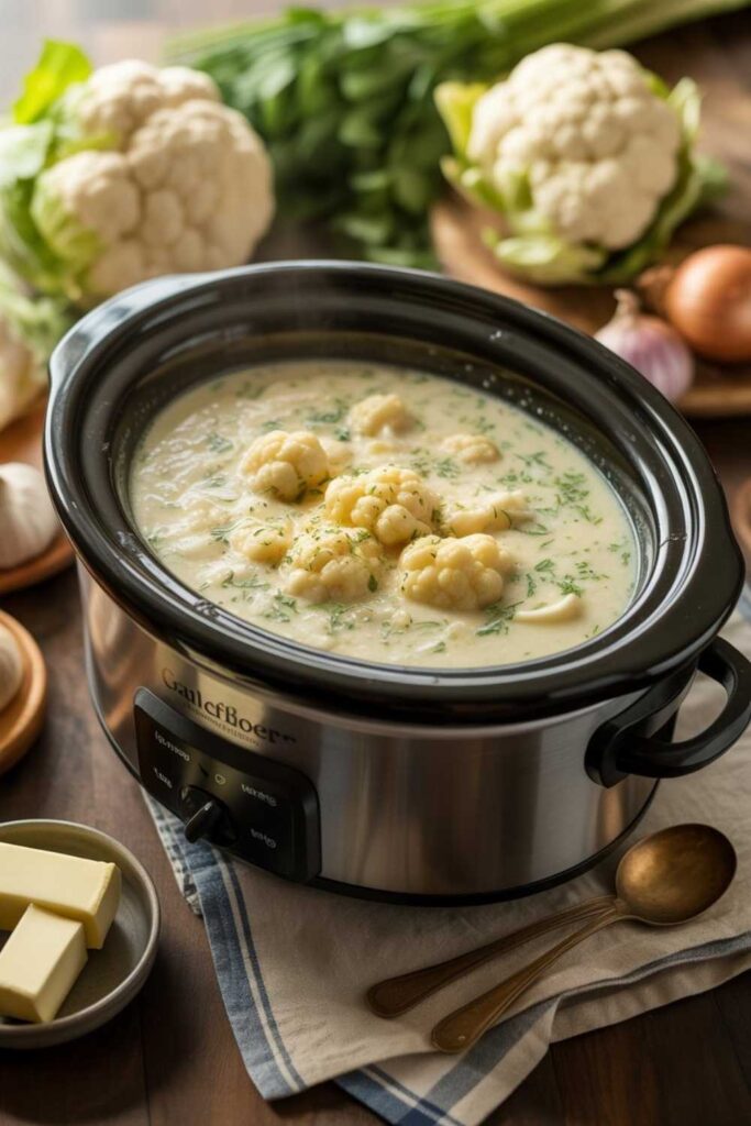 16 Easy Keto Crockpot Recipes You’ll Love 5 How to Make Creamy Cauliflower Soup in a Slow Cooker
