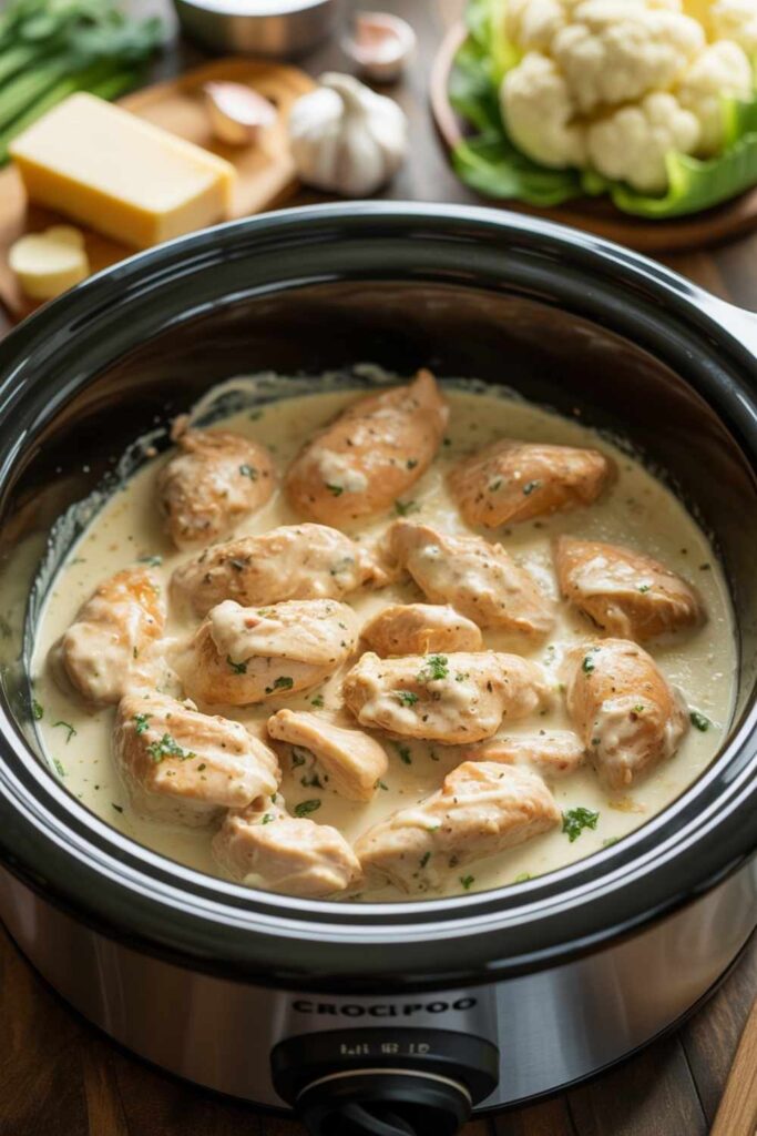 16 Easy Keto Crockpot Recipes You’ll Love 4 How to Make Keto Crockpot Chicken Alfredo