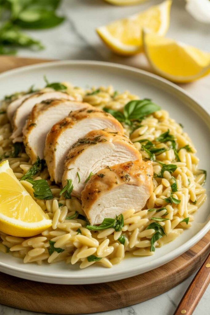 Lemon Herb Orzo with Chicken