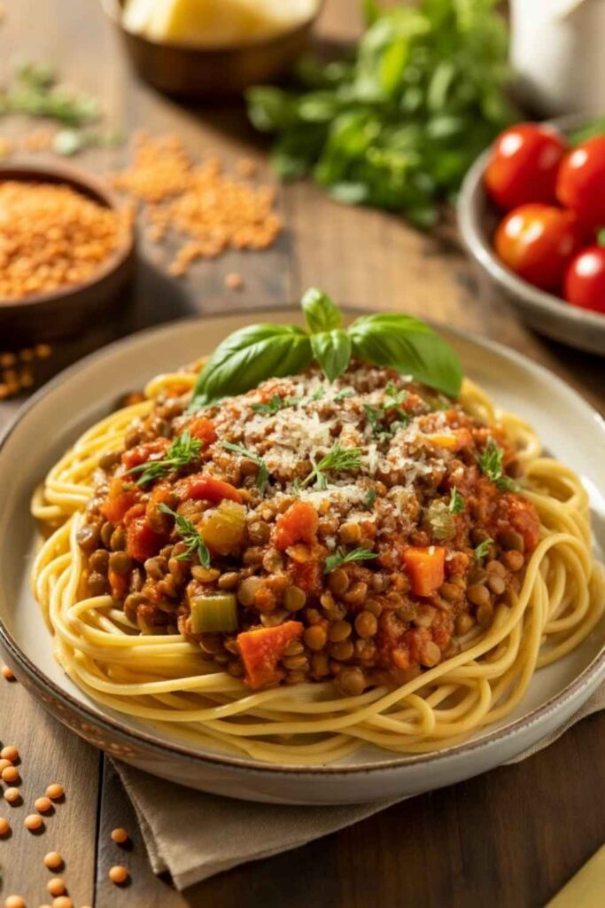 Vegetarian Pasta Recipes Delicious Healthy and Easy to Make 4 Protein-Packed Lentil Bolognese
