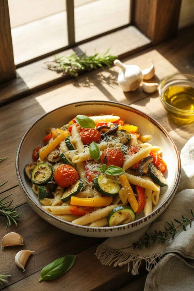 Vegetarian Pasta Recipes Delicious Healthy and Easy to Make 3 Roasted Vegetable Penne with Garlic and Herbs