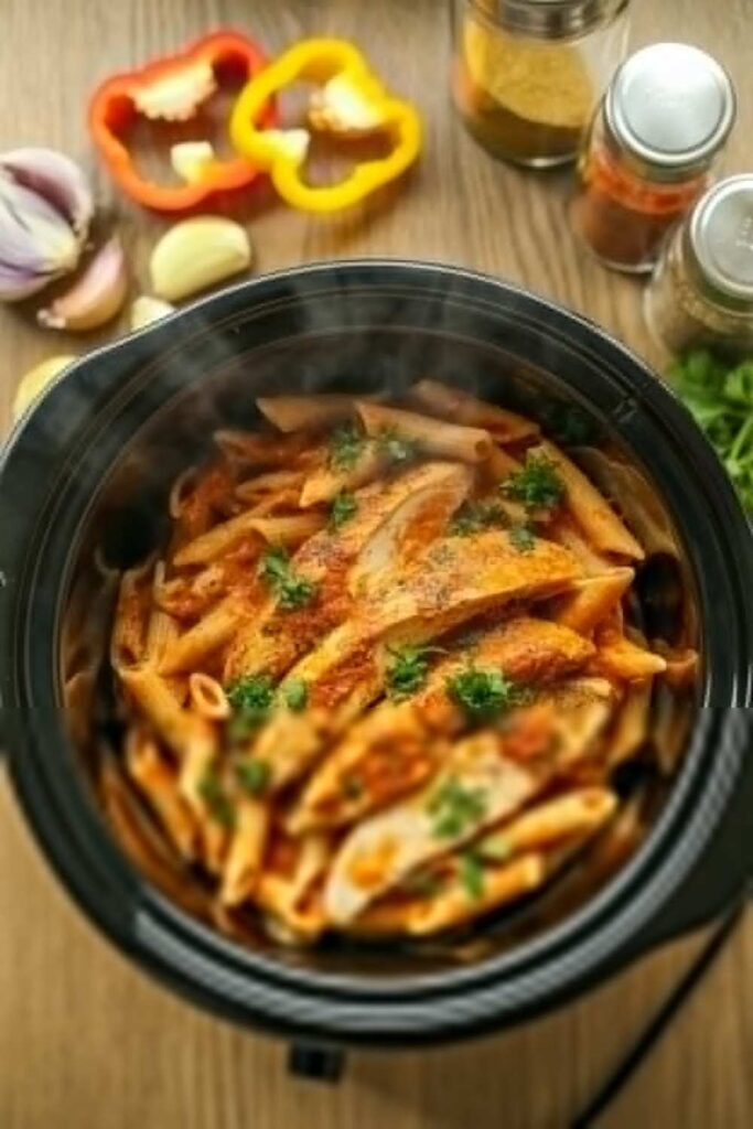 Slow Cooker Cajun Chicken Pasta