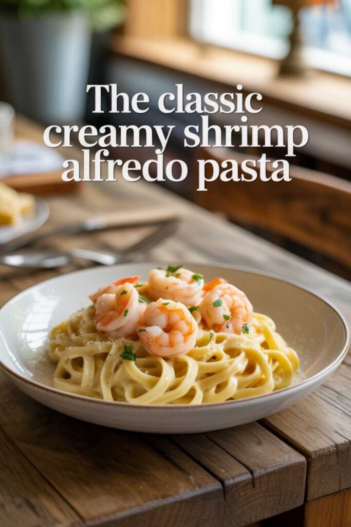 The Classic Creamy Shrimp Alfredo Pasta