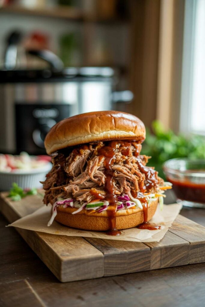 25 Easy Crockpot Dinner Ideas and Delicious Meals for Busy Nights 2 Crockpot Pulled Pork Sandwiches