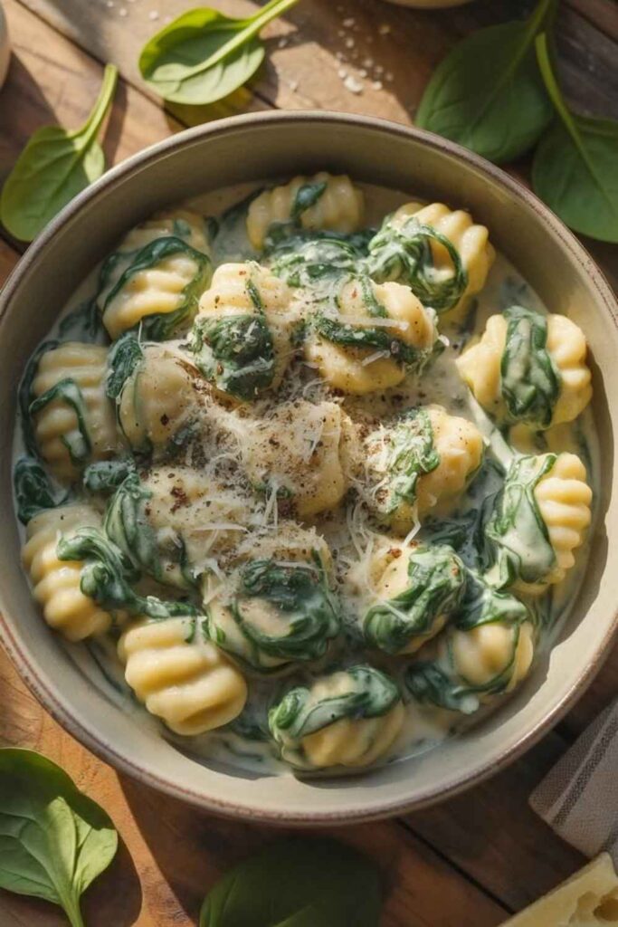 Cozy Winter Pasta Recipes Warm Comfort in Every Bite 5 Gnocchi with Creamy Spinach Sauce