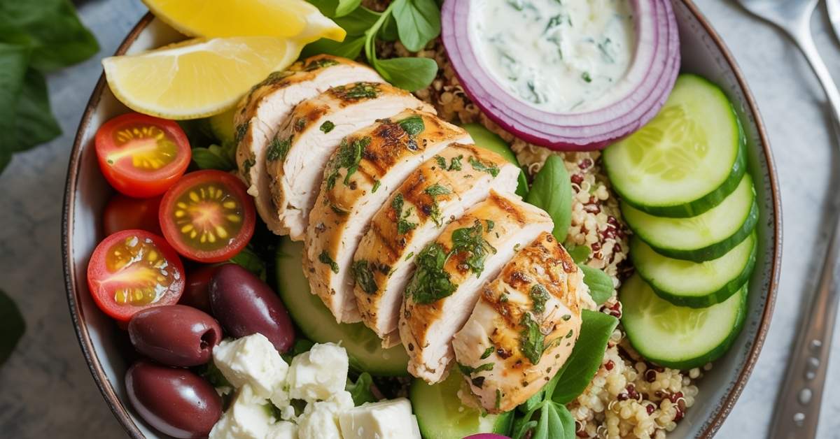 Greek Chicken Quinoa Bowl