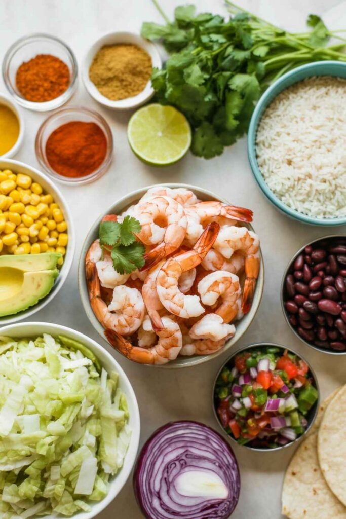 Shrimp Taco Rice Bowl A Flavor-Packed, Healthy Meal Prep Favorite 3 Ingredients You Need for the Best Shrimp Taco Rice Bowl