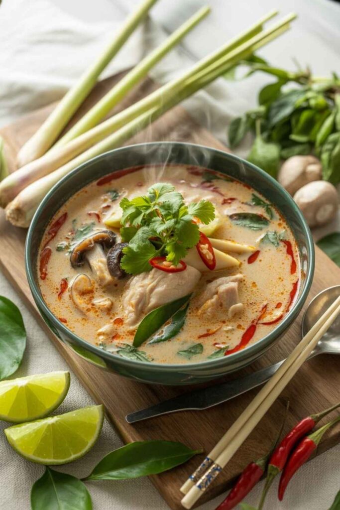Winter Chicken Soup Recipes Cozy Comfort in Every Bowl 4 Spicy Thai Chicken Soup (Tom Kha Gai)