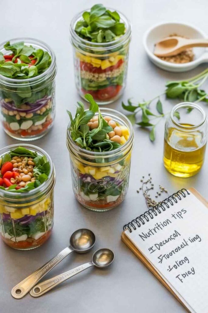 Mason Jar Salad Recipes A Complete Fresh & Healthy Meal Prep Guide 5 Nutrition Tips for Making Healthier Mason Jar Salads