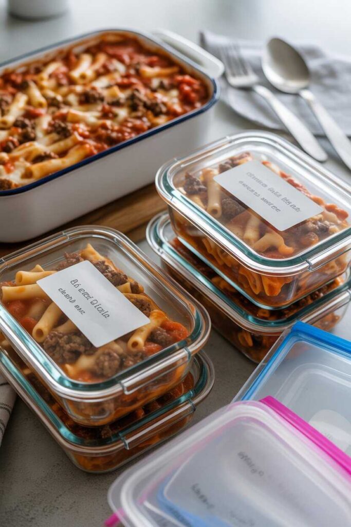 Easy & Delicious Baked Ziti with Ground Beef Recipes (Beginner-Friendly Comfort Food Ideas) 6 Storage and Meal-Prep Ideas
